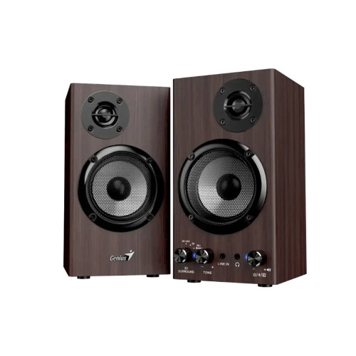 Колонки, Genius, SP-HF520BT, 2.0, 40-20 кГц, Bluetooth 5.3, MDF, RMS, 75 дБ, 3D Surround / с усилением басов, Коричевый