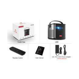 Проектор, BYINTEK, U80, DLP, Full HD, 19201080, 500 люмен, 20000:1, USB 2.01, Чёрный